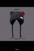 Cute Bear Ear Bow Knitted Plush Hat