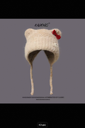 Cute Bear Ear Bow Knitted Plush Hat